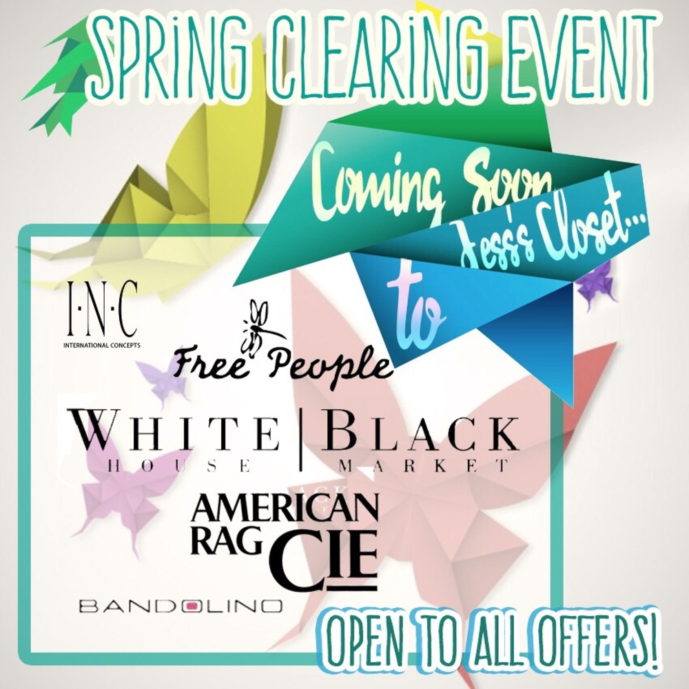 Spring clearing event!! ✨ Coming Soon!!