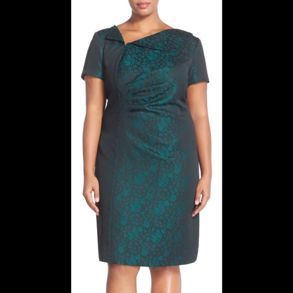Tahari emerald green holiday Christmas dress - Picture 1 of 8