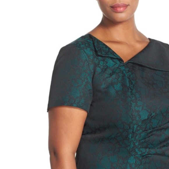 Tahari emerald green holiday Christmas dress - Picture 2 of 8