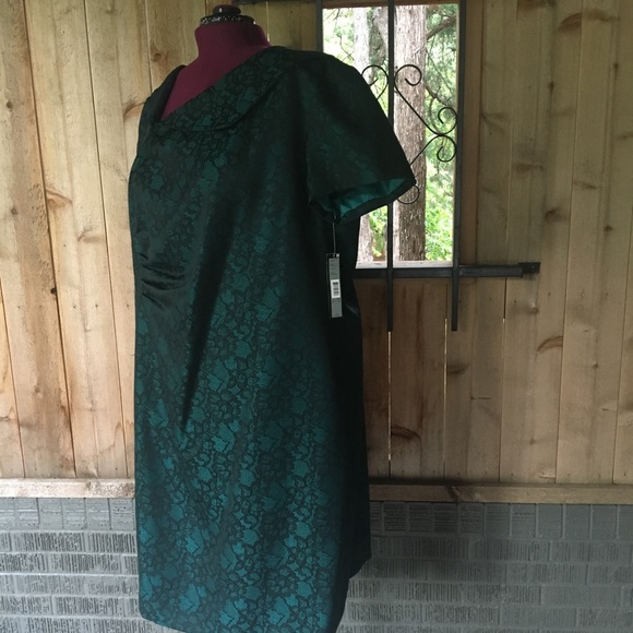 Tahari emerald green holiday Christmas dress - Picture 7 of 8