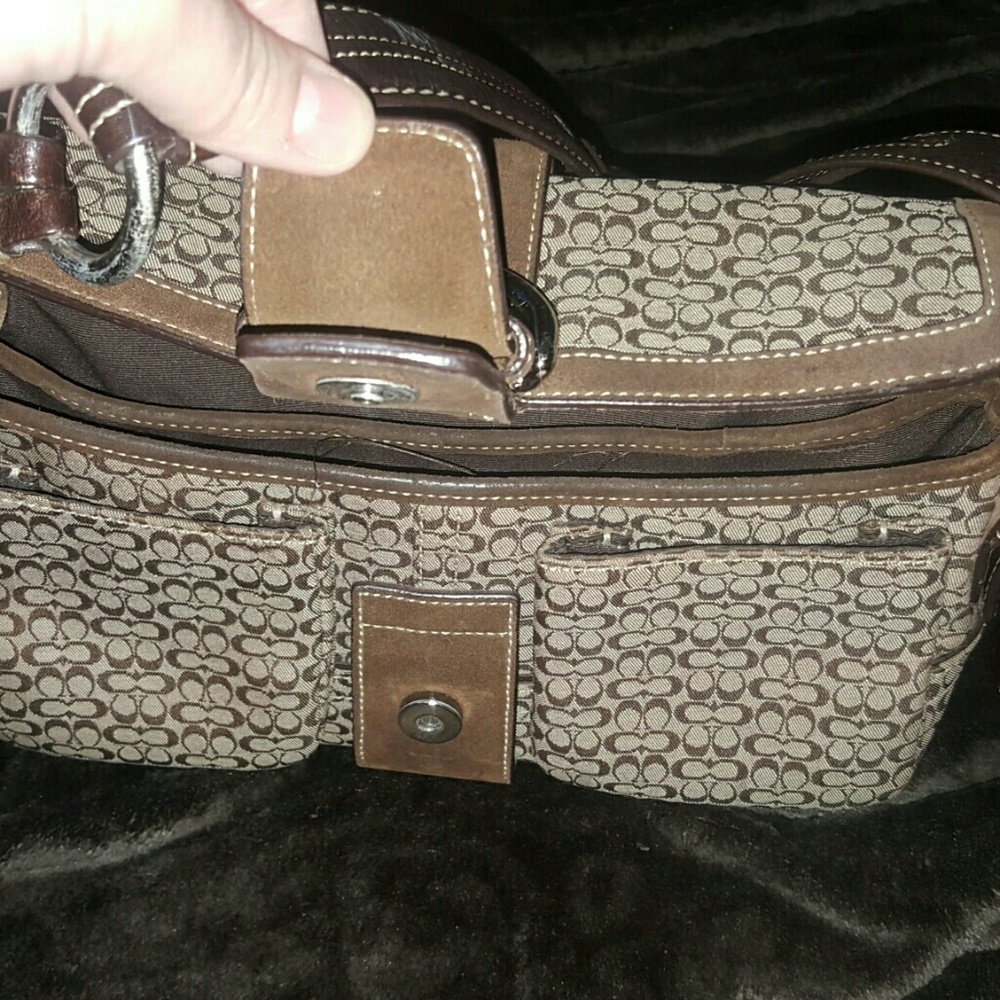 PRICE DROP Coach SOHO saddle flap leather trim
