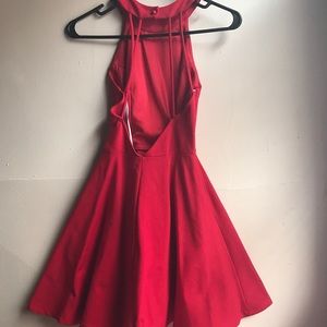 Strapped back red dress