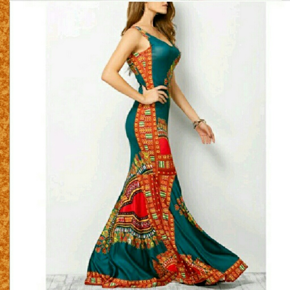 SALE!! New Bohemian tribal print mermaid maxi XL
