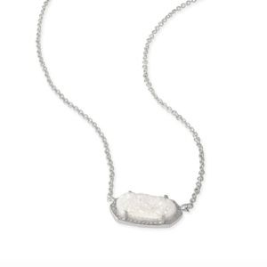 Elisa Silver Pendant Necklace In Iridescent Drusy
