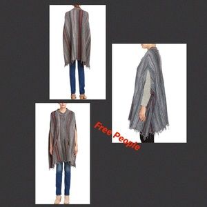 NEW Free People Boho Blanket Poncho Cape M/L