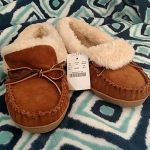 J.Crew Shearling Foldover Fireside  Slippers