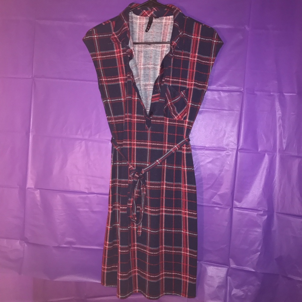 Plaid Dress with Belt
