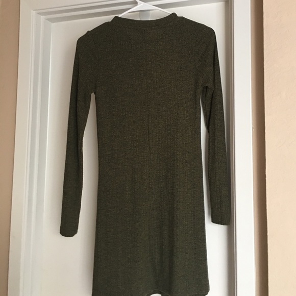 Olive Green Long Sleeve Dress - Topshop - Picture 2 of 3