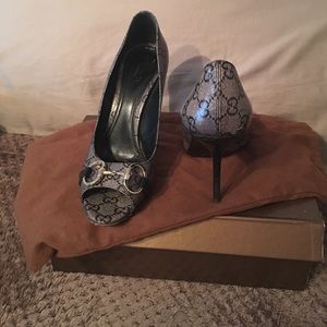 Crystal GG Print heels Size 8
