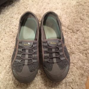 Skechers grey slip on shoes