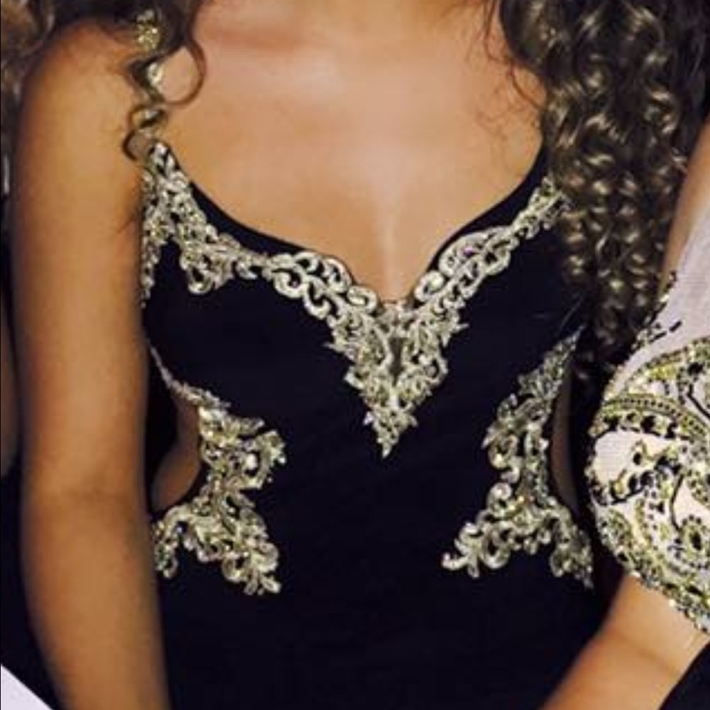 Gold and black prom dress, brand new