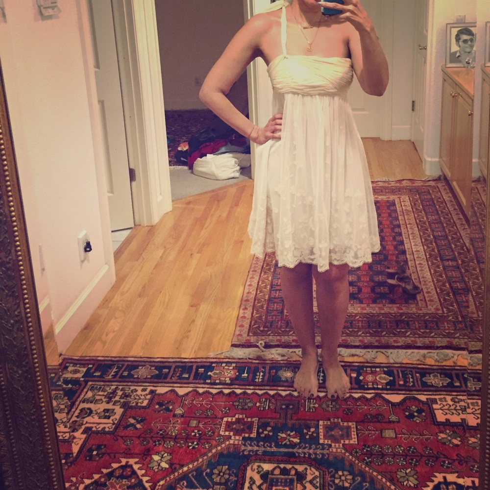 BCBG off white lace dress cocktail dress