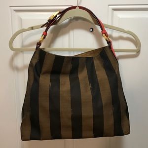 Fendi tote bag with poppy color trim