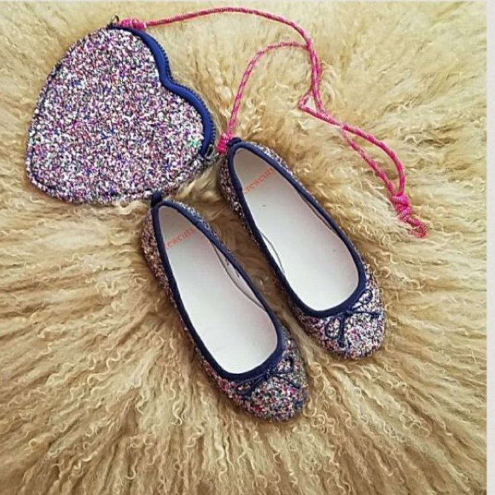 Size 13. Little girls glitter flats & bag