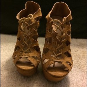 Brown Suede Wedges