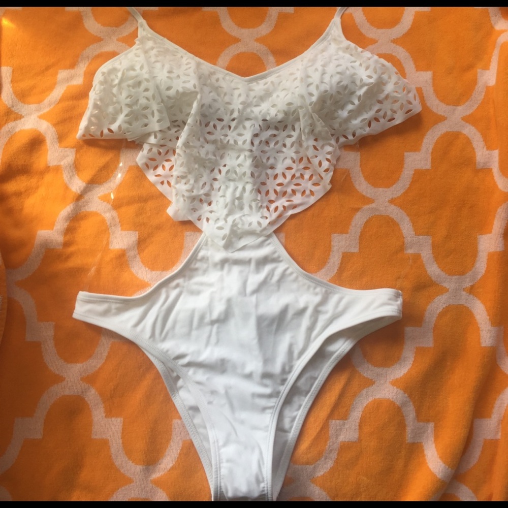 Sexy White one piece bathing suit