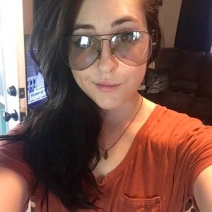 RAYBAN tinted aviator glasses and case!