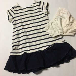 EUC Baby Gap dress 2T- blue eyelet trim
