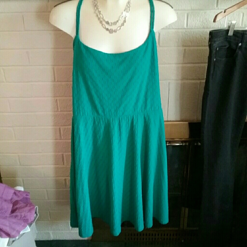 Cute teal halter dress
