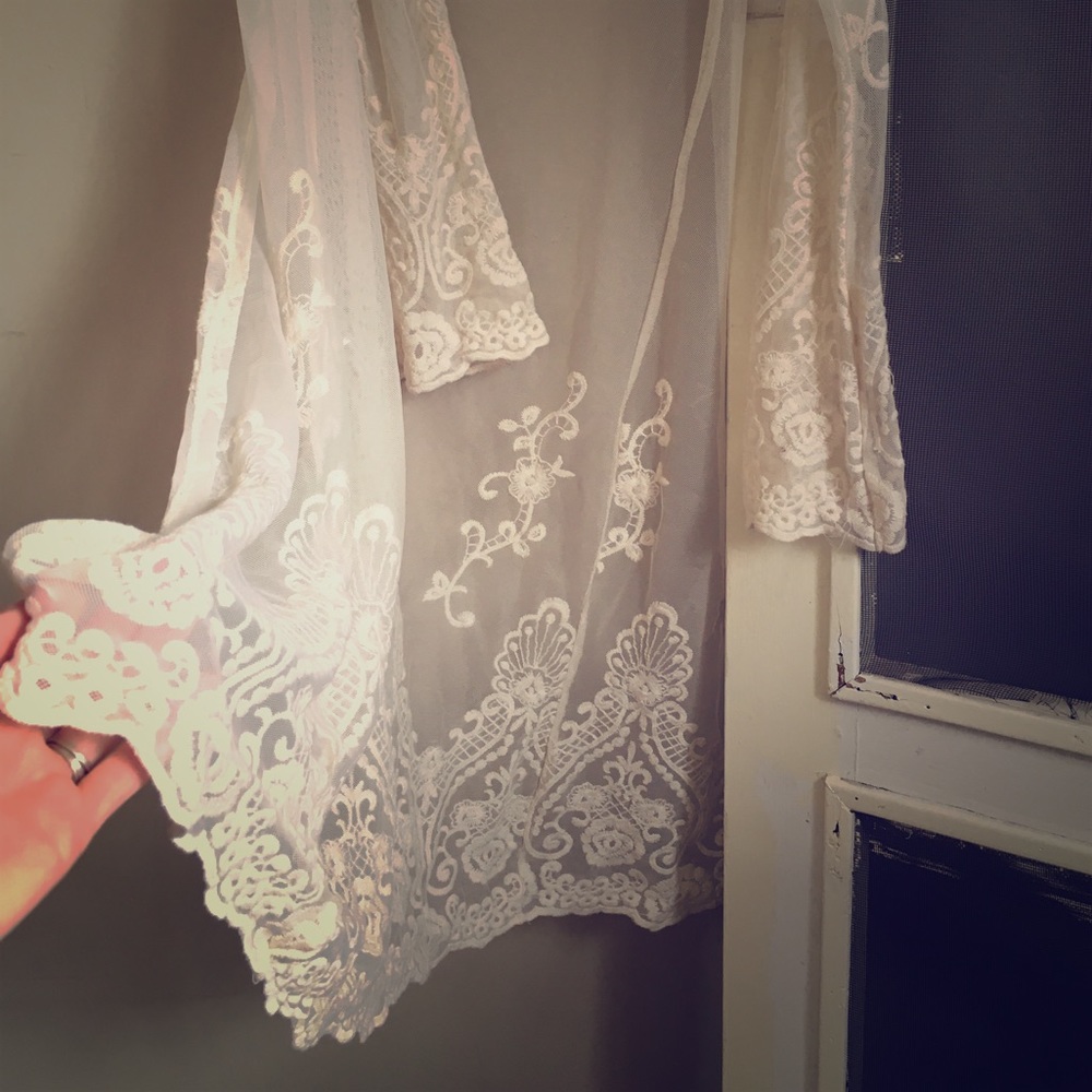 Lace cardigan.
