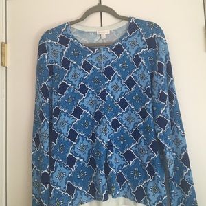 Button down blue shirt with pattern