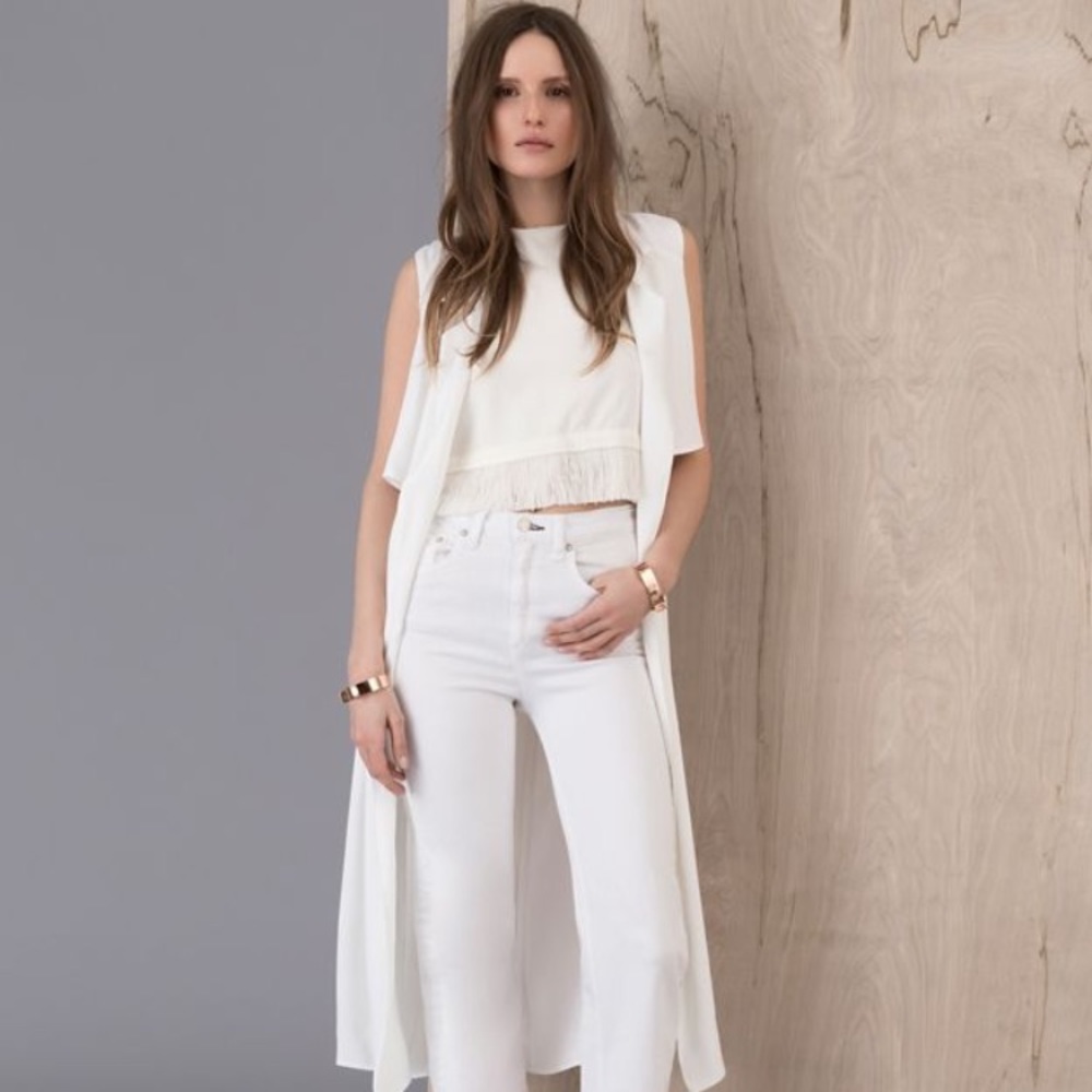 NWT - A.L.C. - Kennedy Top - Silk Crepe w/ Fringe