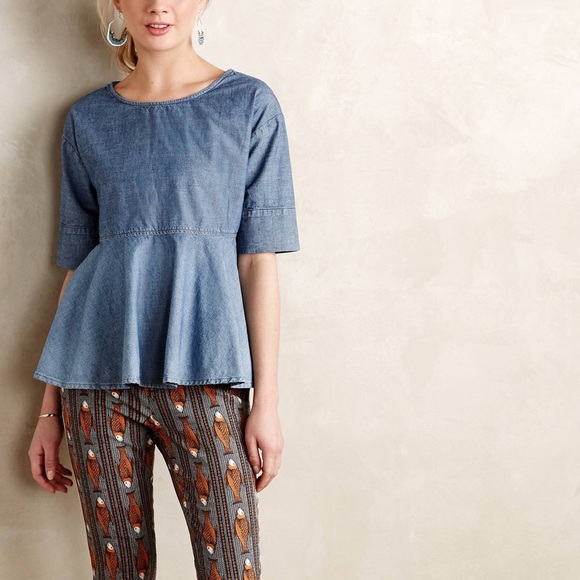 chambray peplum top