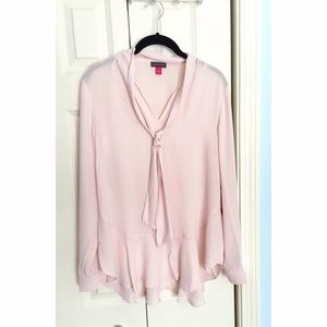 Vince Camuto Ruffle hem tie neck blouse