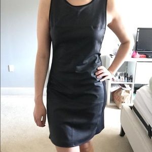 Pleather (fake leather) LBD little black dress