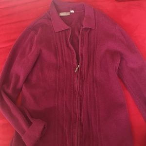 Cranberry colored zip sweater