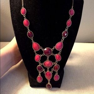 Fashion pink statement necklace jewelry