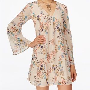 Long sleeve flowy shift dress