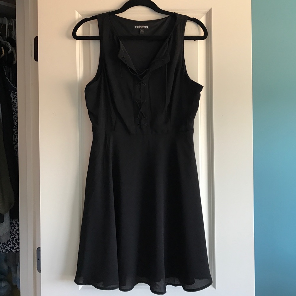 Black Lace up Dress (Express)