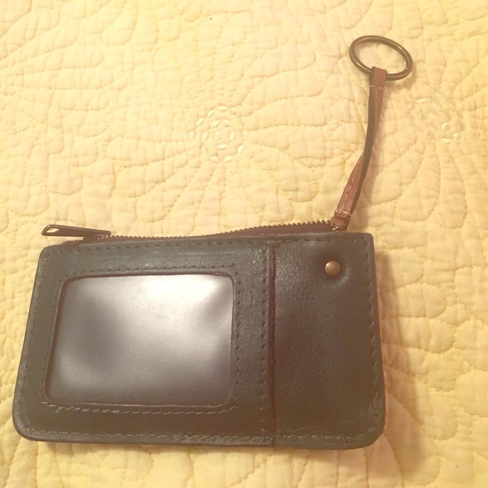 Tooled green key chain wallet
