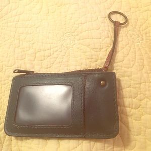 Tooled green key chain wallet