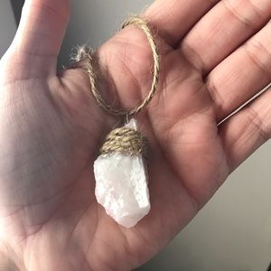 Handmade Rose Quartz necklace