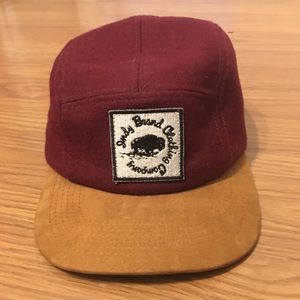 Flat Bill Hat• Maroon and Suede• INDY BRAND•