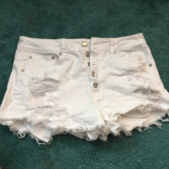 American Eagle Outfitters Pants - White high rise festival shorts
