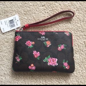 Coach floral wristlet