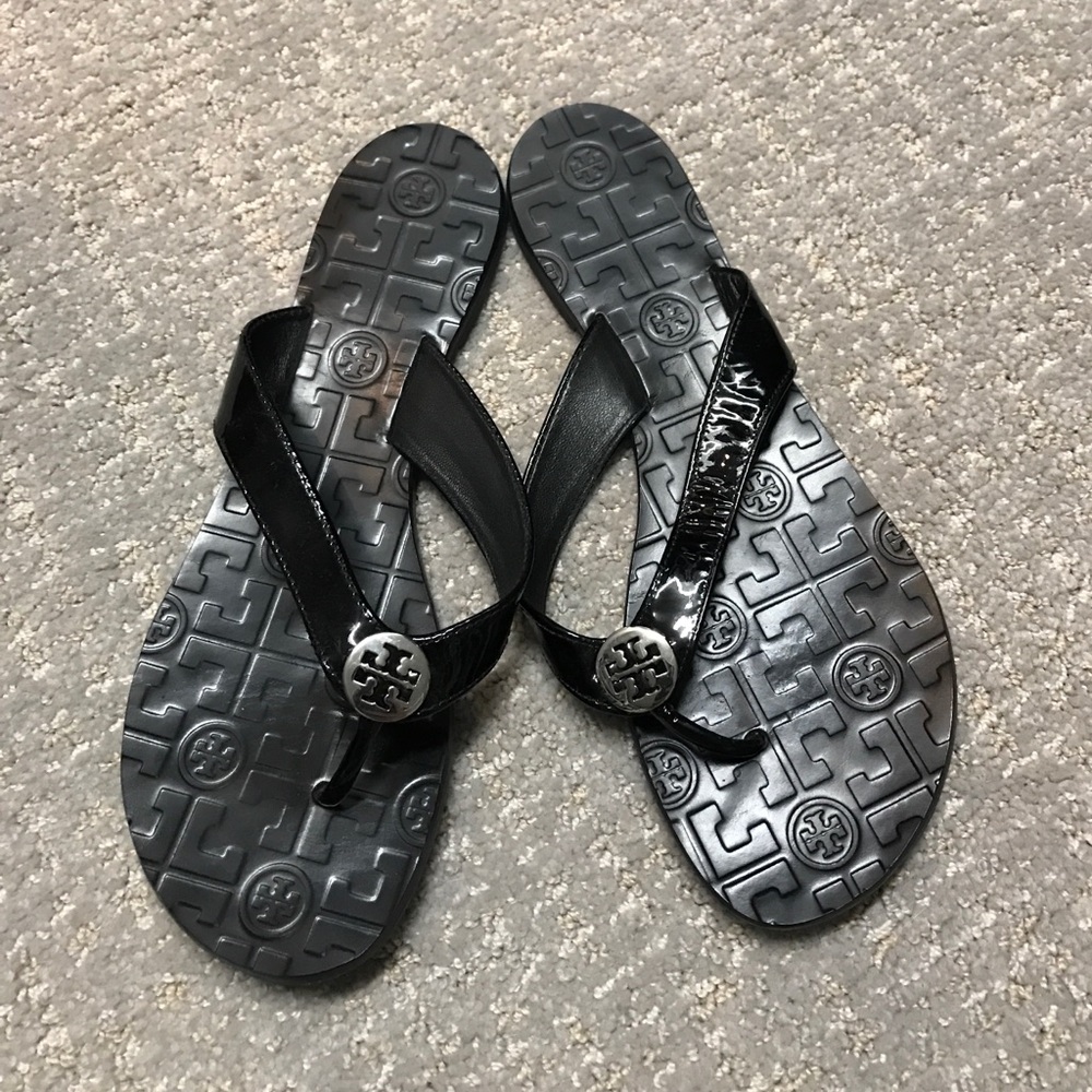 Tory Burch leather flip flops