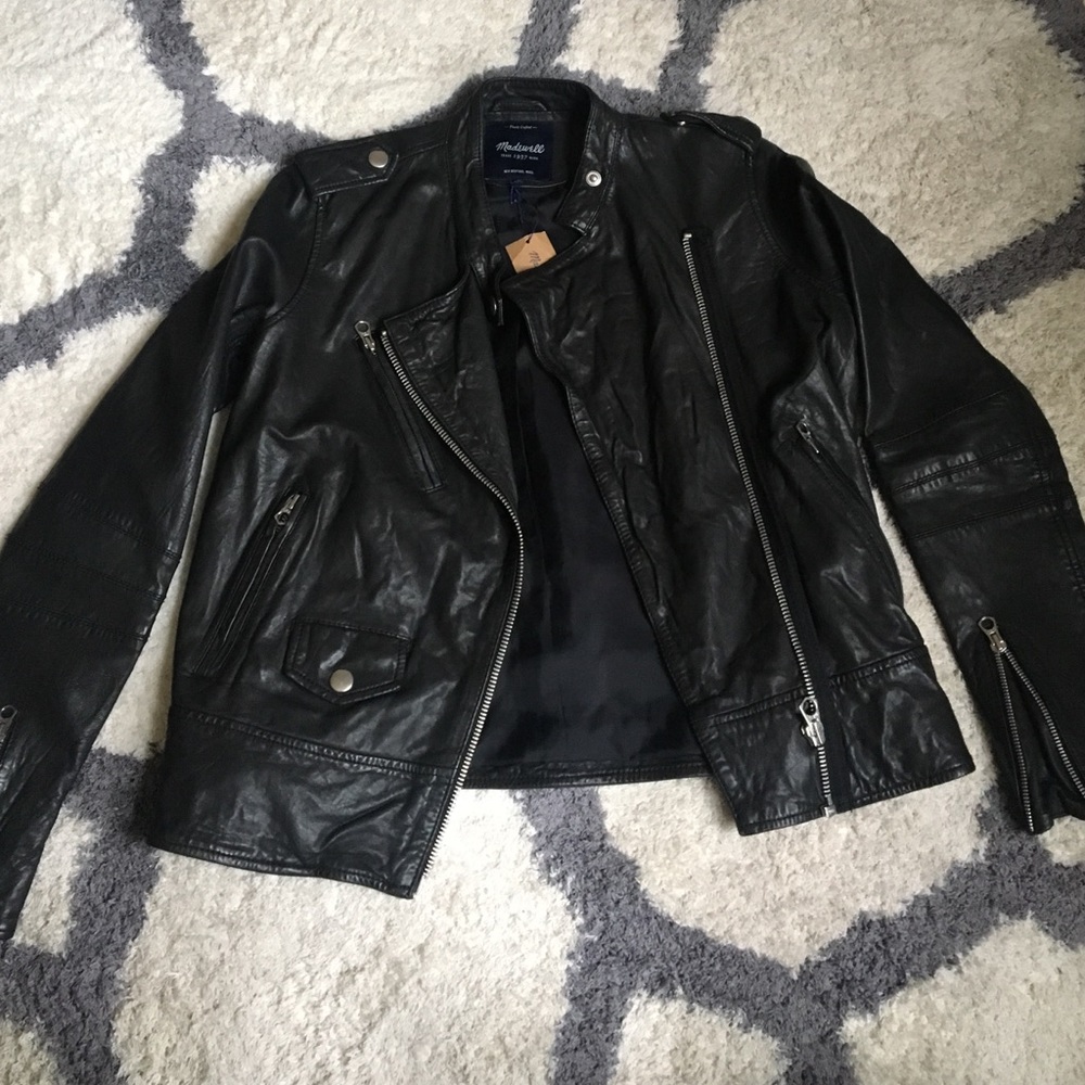 New with tags Madewell leather motorcycle jacket