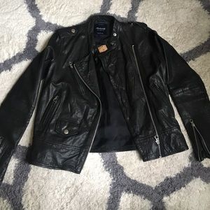 New with tags Madewell leather motorcycle jacket
