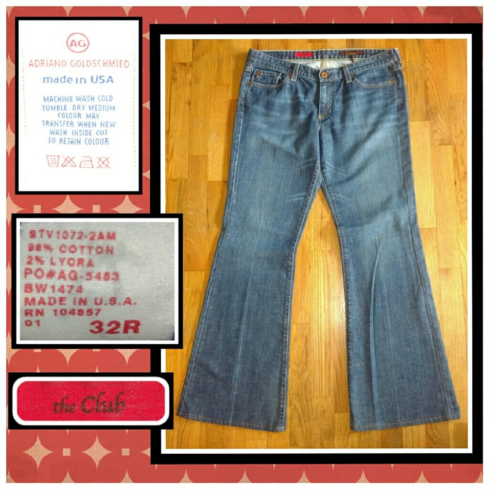 32R A.G. 'the Club' med. wash flare jeans