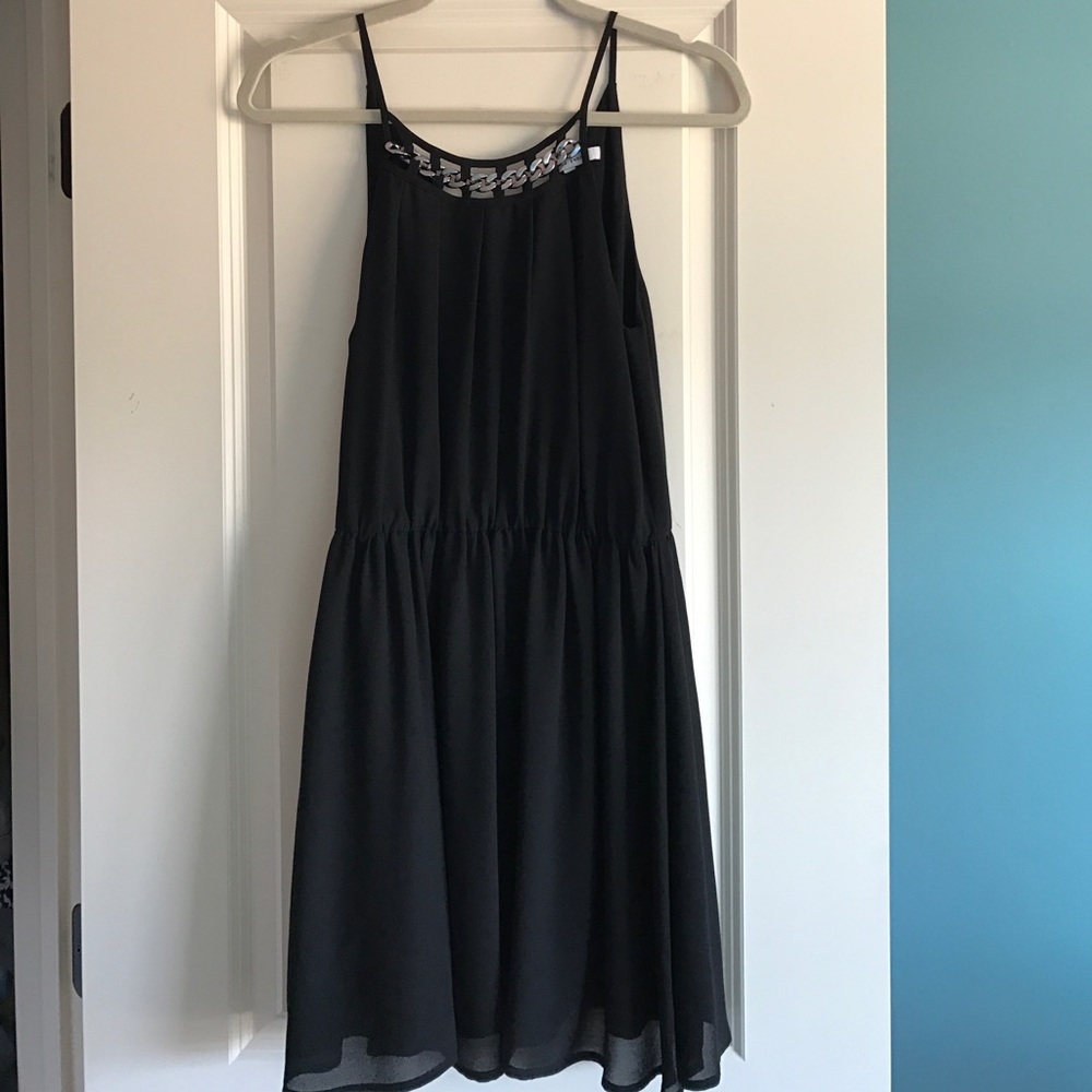 Black dressy/casual dress (Naked Zebra) with chain