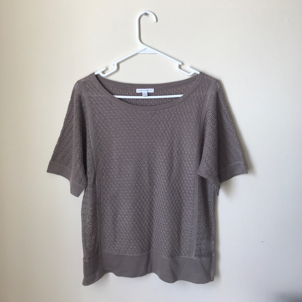 Tan Short Sleeve Sweater