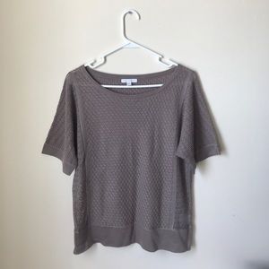 Tan Short Sleeve Sweater