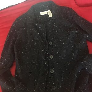 Cute black speckled sweater with buttons