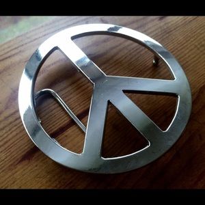 Unisex Peace Sign Belt Buckle