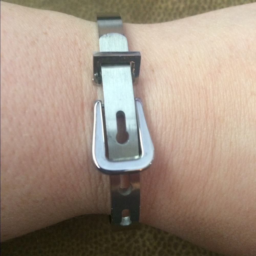 18k white gold & stainless steel bracelet