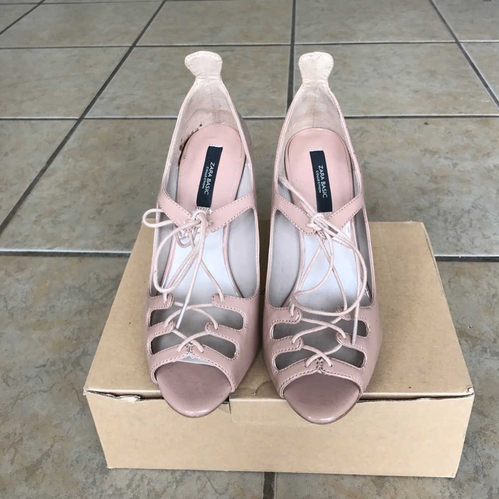 Zara lace up sandals size 6